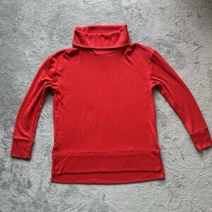 GAP Red Mock Neck Pullover Top‎ Women S NWT Long Sleeve Stretch Cozy Fall Winter